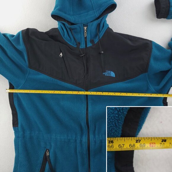 North Face Vintage Fleece Jacket Full Zip Hooded Side Zip Made USA Men's XL - Picture 7 of 15